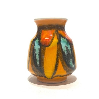 Poole Keramik orange Delphis Vase, Form 31 von Janet Laird - MÄNGEL (Beschreibung lesen)