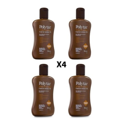 Polytar Kopfhaut Shampoo - 150 ml, Kohlenteerlösung 4% x 4 (4 Packungen)