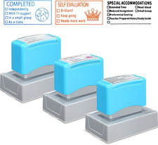 3 Pcs Teacher Stamps Self Inking Checkbox Grading Teacher Stamps for Classroom