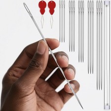 Long Sewing Needles, 15 Pcs  5 Sizes Stitching Hand 15PCS, black