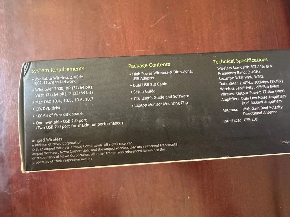 Amped Wireless High Power Wireless-N 500mW Directional USB Adapter for Apple Mac - Image 4 of 4