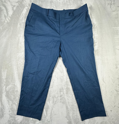 Luxury Mens Trousers Superfine 180s Wool Cashmere Blue Dress Slacks Tailored