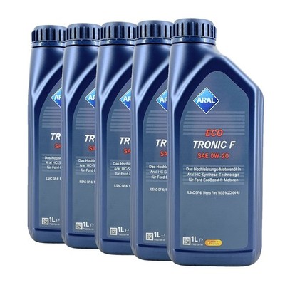 ARAL EcoTronic F 0W-20 Motoröl, FORD WSS-M2C954-A1, ILSAC GF-6, 5x1 Liter