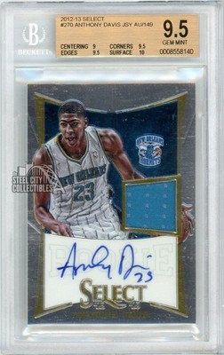 Anthony Davis 2012-13 Select Rookie Jersey Autograph Card #270 100/149 BGS 9.5