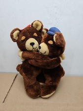 Vintage 1977 R Dakin Nature Babies Close Up Bear Hug Teddy Bear Couple Stuffed