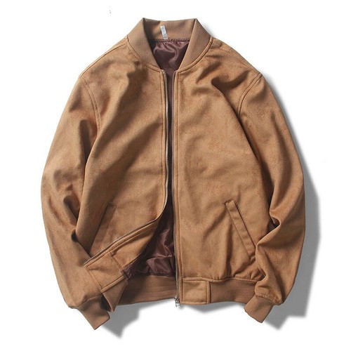Herren Vintage Wildleder Jacke Stehkragen Freizeit Bomber Mantel Herbst Mode Neu - Bild 17 von 22