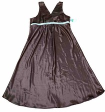 Jones New York Y2K Brown Satin Bridal Nightgown Negligee Sleeveless Romantic L