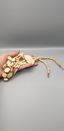 Vintage blass Knochen Perlenkette mit Multi-Strand Lätzchen, Perlen-State - Bild 17 von 18