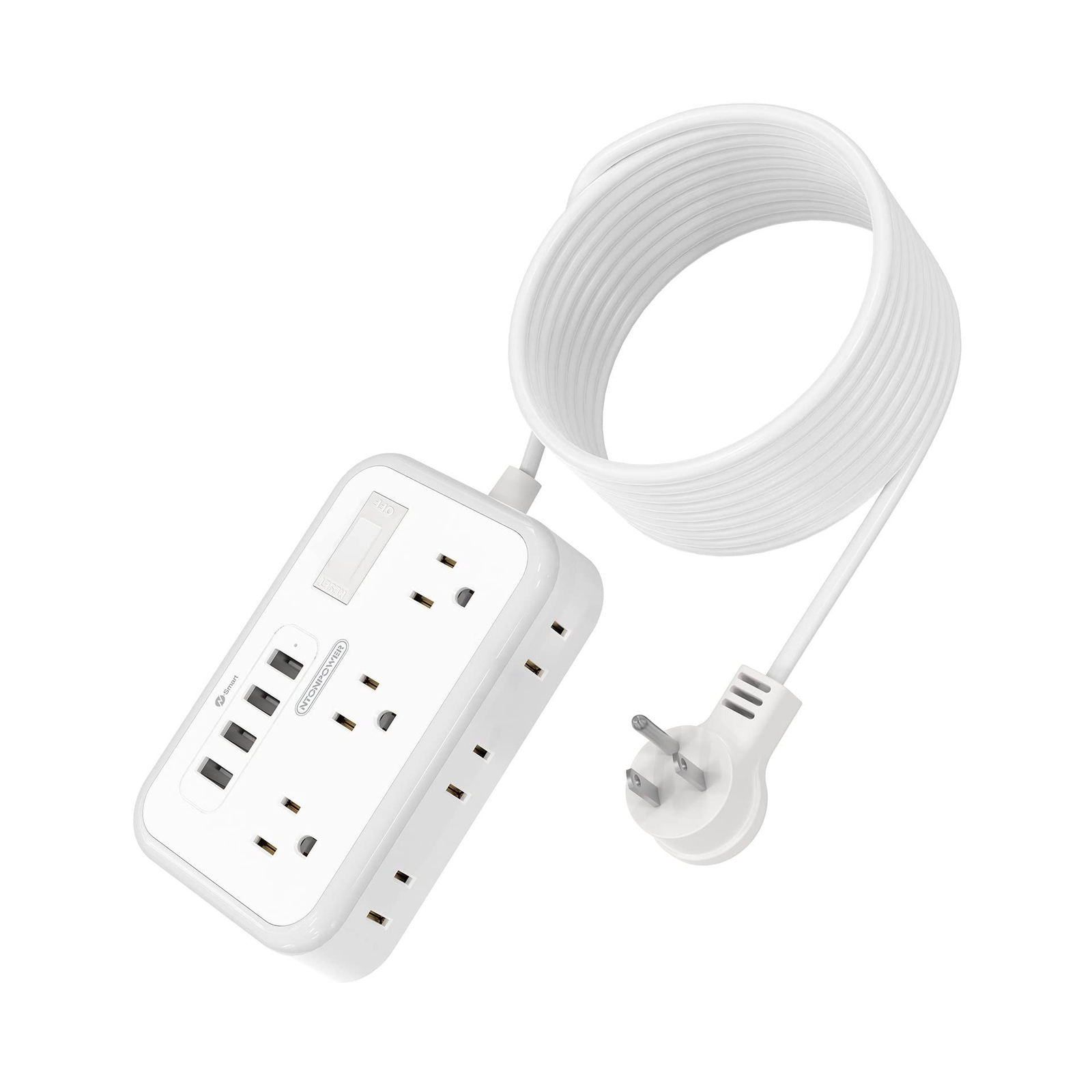 Extension Cord 15 ft, Surge Protector Power Strip with 6 Widely Outlets 4 USB...-image