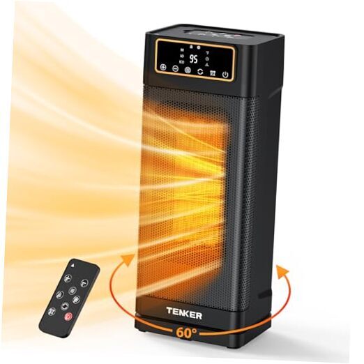 Space Heater, 1500W Portable Electric Heaters with Remote, Thermostat,