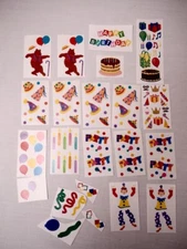 Mrs Grossman's Stickers 20 Piece Mixed Lot Child Birthday Theme Scrapbook Cards 