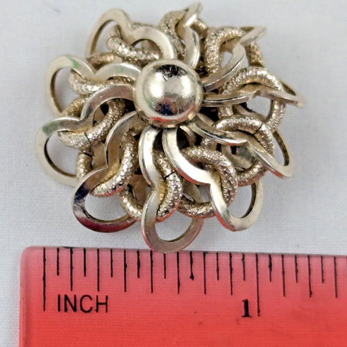 Lote De Colección De 3 Pendientes Tono Plata Clip Aro Filigrana Desplazados Redondos .75" 1.25" - Imagen 6 de 12