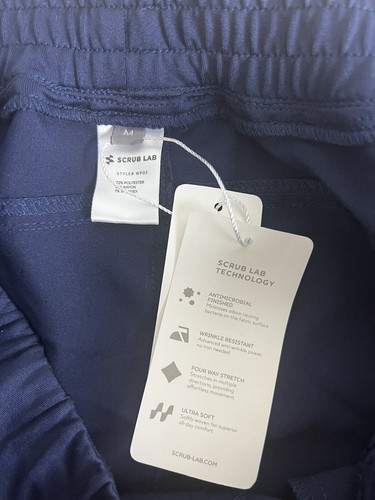 2Pcs Scrub Lab Womens Medical Scrub Nurse Uniform Top + Pant Size M Navy New - Picture 10 of 12