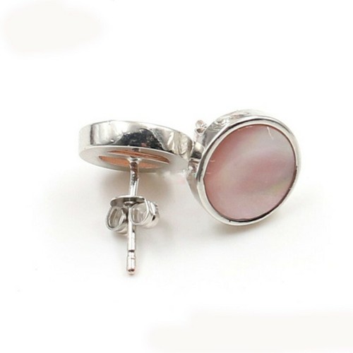 Mix 4 Pairs 9mm Round Natural Pearls Gemstone Silver Stud Hook Earrings for Gift - Picture 8 of 10