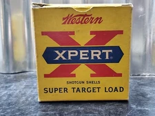 Vintage Western Xpert 12 GA Super Target Load Shotgun Shells Empty Box 12 Gauge