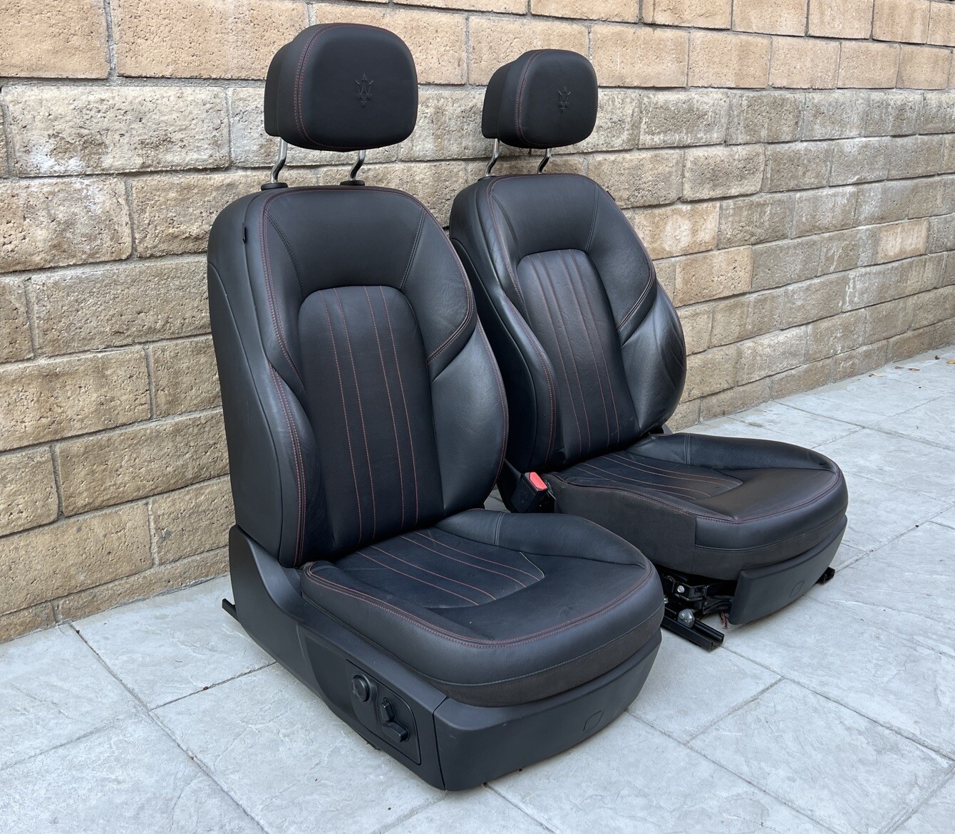 2017 - 2020 MASERATI GHIBLI Front Seats PAIR Leather w/ RED Stitching OEM