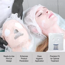 100% Cotton Gauze Facial Masks Pre-Cut Sheets for Spa & Skincare 100ct (DM101x1)