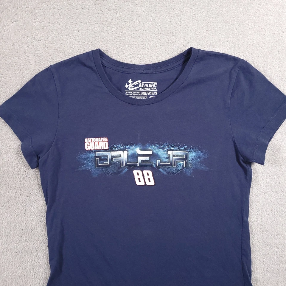 Camisa para mujer Dale Earnhardt Jr M azul Nascar carreras doble cara Guardia Nacional Foto 3 de 4
