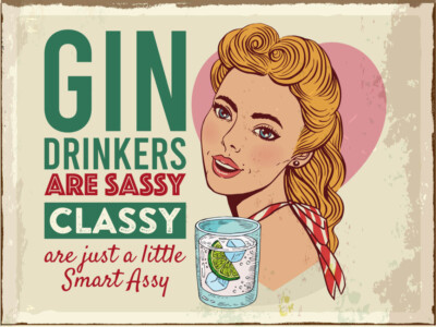 Holzschild 30x40 Gin Drinkers are sassy classy Wand Deko Cafe Sammler Geschenk