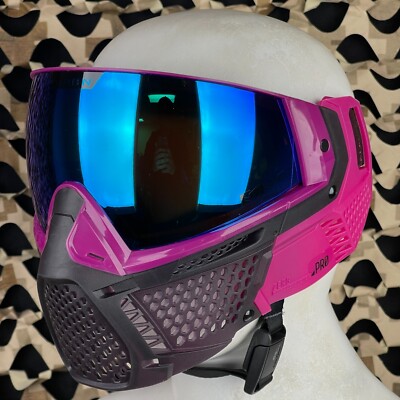 NEW Carbon CRBN Zero Pro Paintball Mask (Less Coverage) - Violet - Cyan Mirror