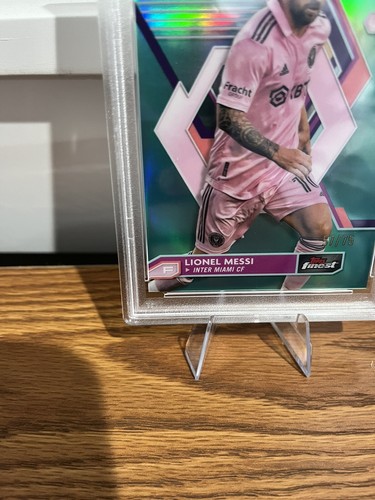 2023 Topps Finest MLS Lionel Messi Aqua /75 PSA 9 Inter Miami - Picture 5 of 6