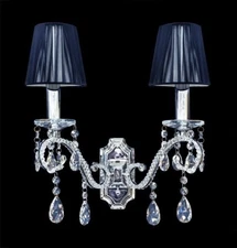 Crystal Wall Lamp - K9 Crystal Chandelier Wall Sconce - Polished Chrome Finish