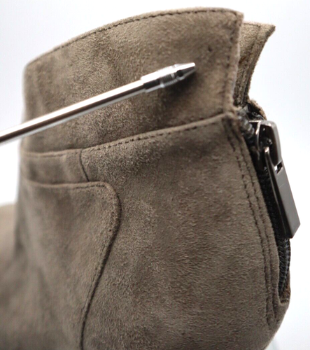 Jessica Simpson High Heel Bootie Gray Suede 7.5 Gray Zip Up Round Toe Stiletto - Picture 6 of 22