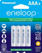 Panasonic Eneloop BK-4MCCA4BA Battery AAA NiMH 800mAh 4 Pack