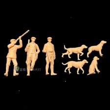 3D Printed 1/72/48 WWII Civilian Hunter Threesome Uncolored Finished Model