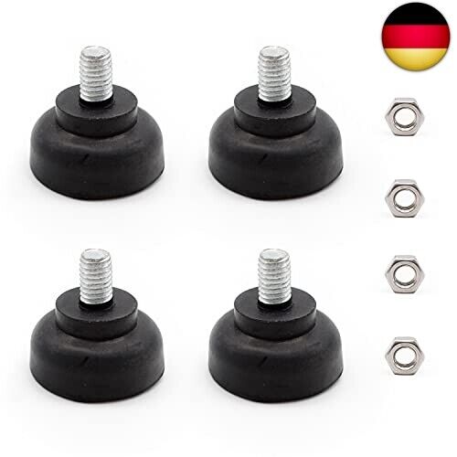 Stellfuss M8, DEANKEJI 4 Stück Schraubfüße Gummifuss, M8 x 30mm Füße für Möbel r - Bild 1 von 6