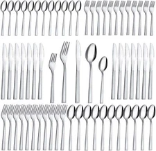 24/30/40/60 Pcs Flatware Cutlery Set Stainless Steel Silverware Kitchen Utensils