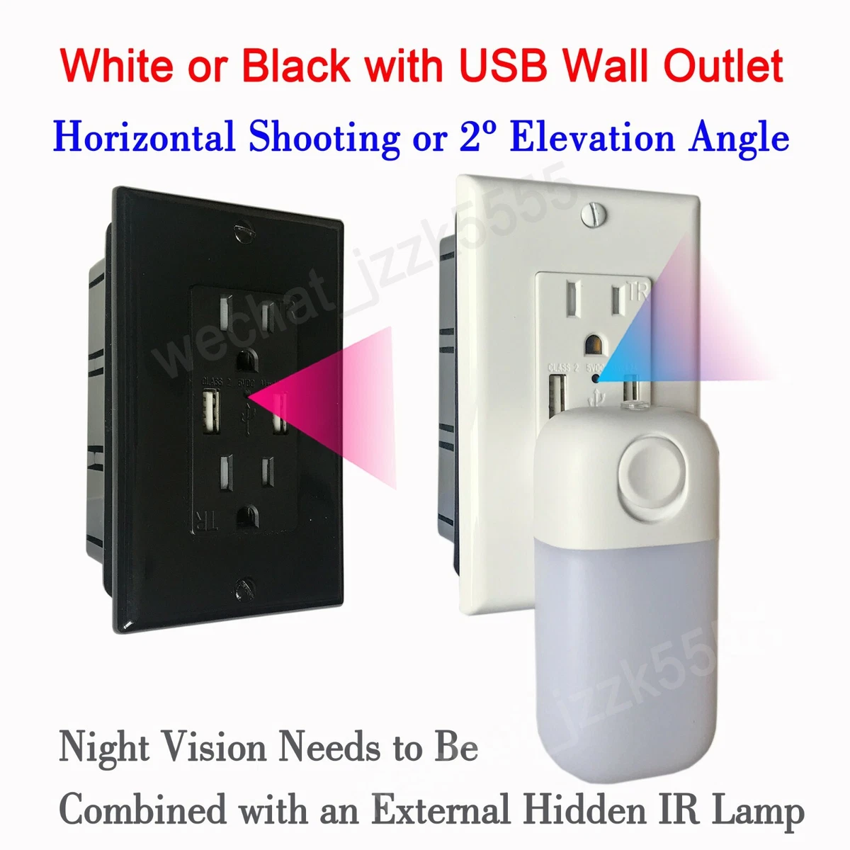 Hidden Spy Night Vision Camera In Wall Socket Hidden 940nm, 40 OFF