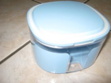 Tupperware 700ml Skyline Behälter Sichtfeld Dose Deckel luftdicht hellblau eckig