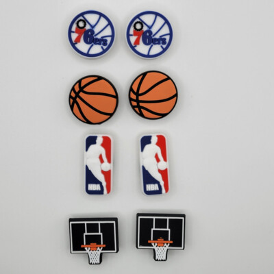 NBA Philadelphia Sixers Basketball Team For Crocs Shoe Charms - 8 Pieces