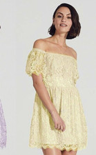 Adam Levine White/Yellow Lace Summer Dress Size Medium