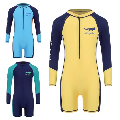 Boy Bodysuit Diving Swimsuit Training Jumpsuit Surfing Sun Protection Wetsuit - Picture 2 of 40