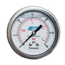 New PRM 0-30 PSI Pressure Gauge 2.5  SS Case 1  4  NPT Brass Back