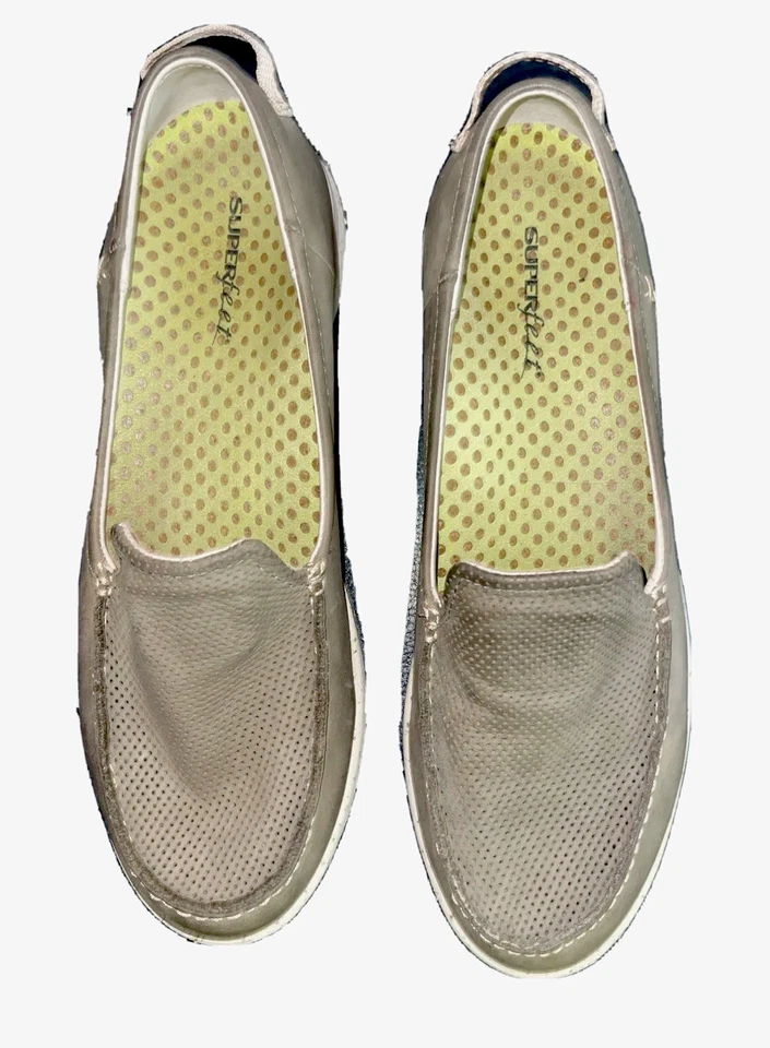 Superfeet Women’s Fir FX Slip-on Orthotic Leather Loafer Taupe Blue Shoe, US8.5M - Image 3 of 4