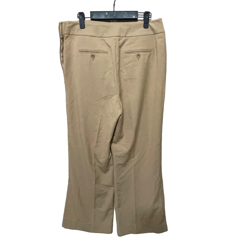 Jennifer Lopez Women's Tan Dress Pants Size 10 Wide Leg Beige Caramel Comfort - Image 4 of 4