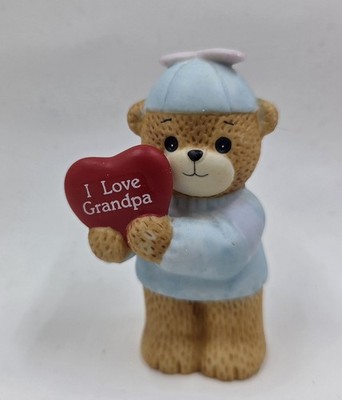 LF3 Enesco Lucy & Me Rigg Boy Bear with I love Grandpa heart 