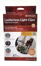 NEW - Simple Living Solutions Ladderless Light Clips 25 Clips w/2 Clip Adapters