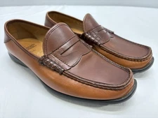 Allen Edmonds Hyde Two-Tone Brown Leather Pinched Penny Loafers Men’s 9EEE EUC