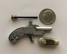 Vintage Miniature Toy Pin fire Cap Pistol Japan 1 3/4  