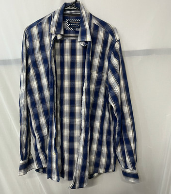 Basefield Fine Elements Poplin Men's Multicolored Button Up Long Sleeve Size Lrg