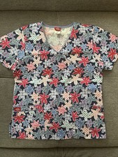 NW/OT Womens Dickies Floral Scrub Top Size SM