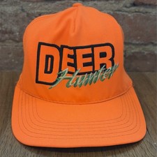 Vintage Blaze Orange Hunting Hat Cap Foam Snap Back Deer Hunter Made In USA