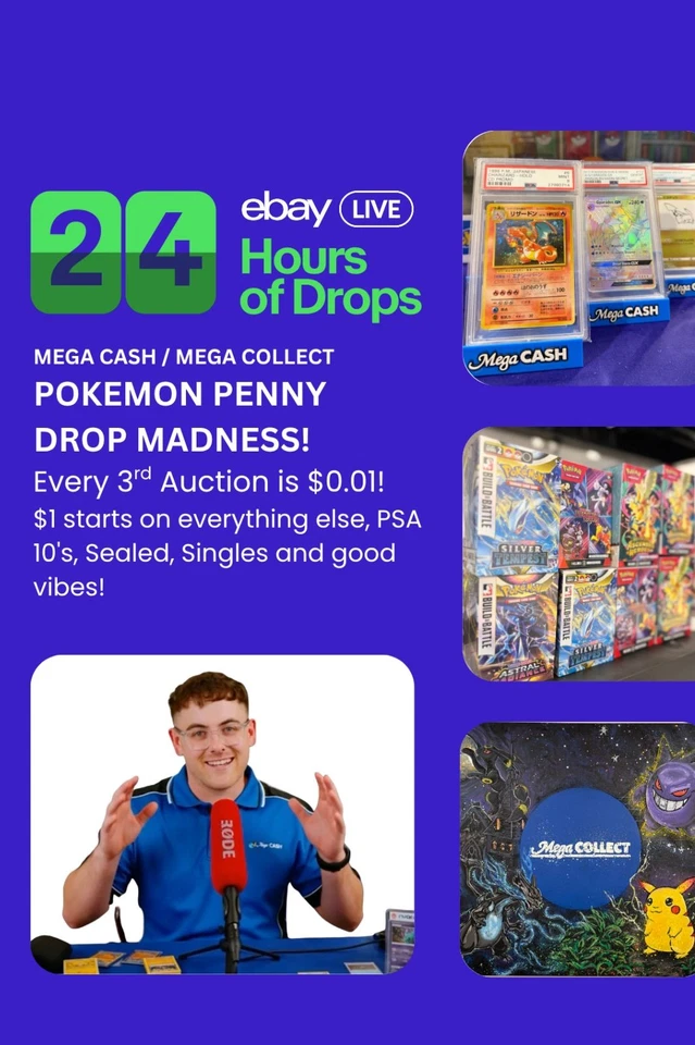 POKEMON PENNY DROP MADNESS! Every third auction is a penny drop!  MEGA CASH