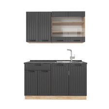 Singleküche Vicco Fame-Line 140 cm , AP Anthrazit