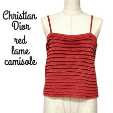Christian Dior Vintage Camisole Red M Acrylic Glamorous Design