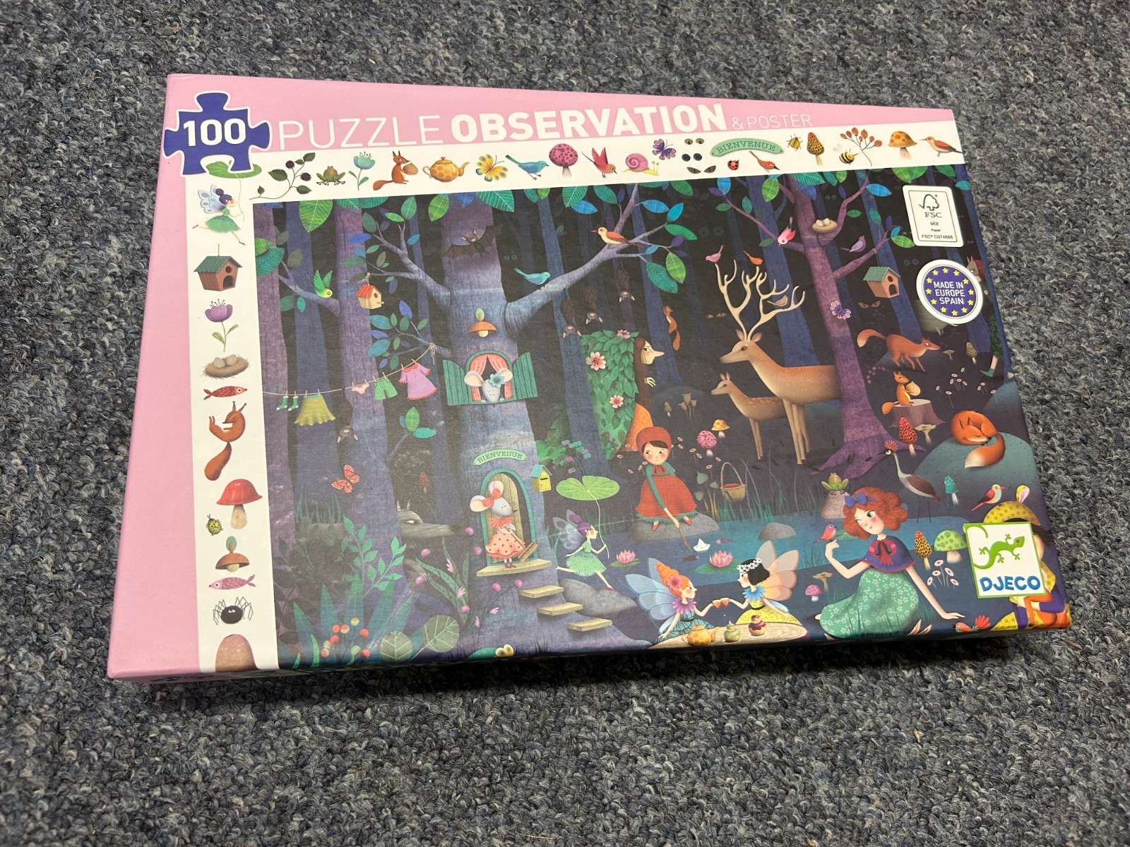 Djeco Observation Jigsaw Puzzle Enchanted Forest 100 Pieces (New) Free P+P